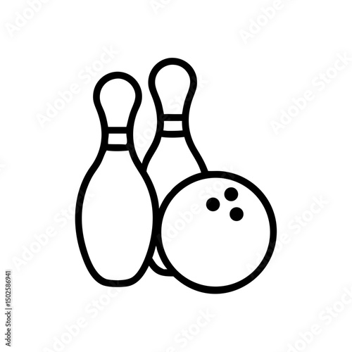 Icon of a bowling ball and pins representing the sport