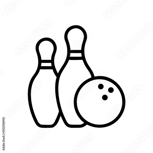 Icon of a bowling ball and pins representing the sport
