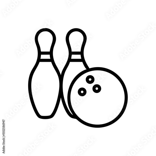 Icon of a bowling ball and pins representing the sport