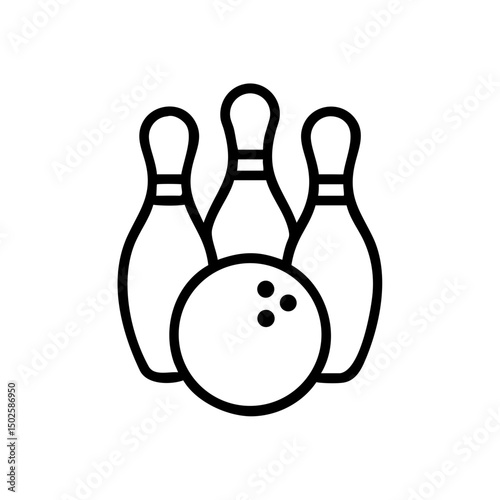 Icon of a bowling ball and pins representing the sport