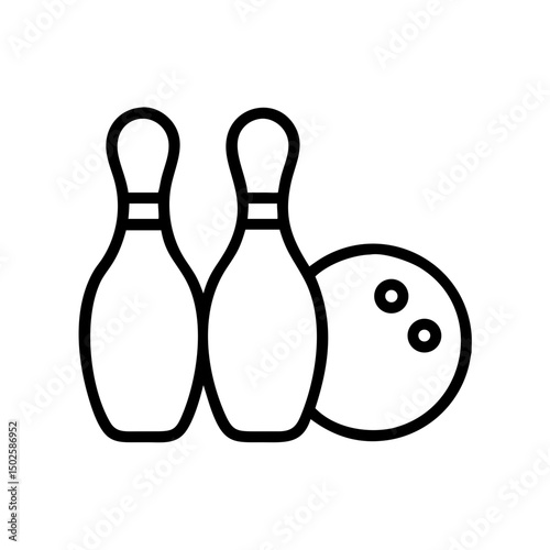 Icon of a bowling ball and pins representing the sport