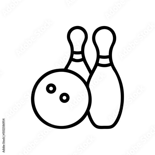 Icon of a bowling ball and pins representing the sport
