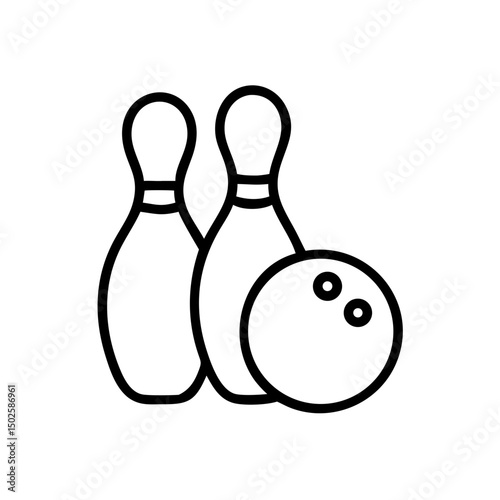 Icon of a bowling ball and pins representing the sport