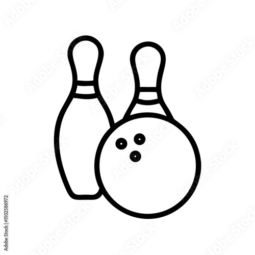 Icon of a bowling ball and pins representing the sport