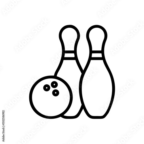 Icon of a bowling ball and pins representing the sport