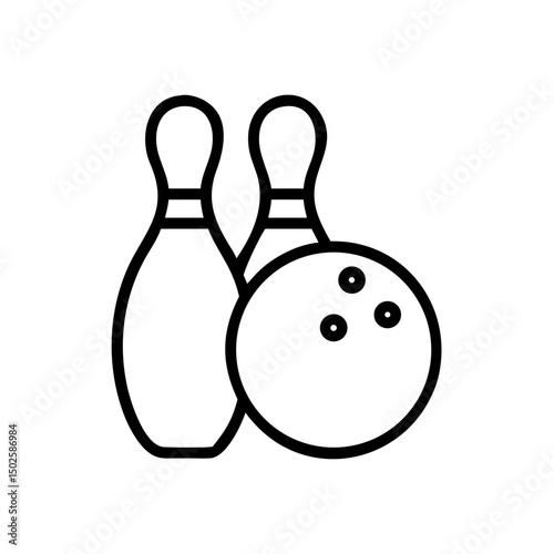 Icon of a bowling ball and pins representing the sport