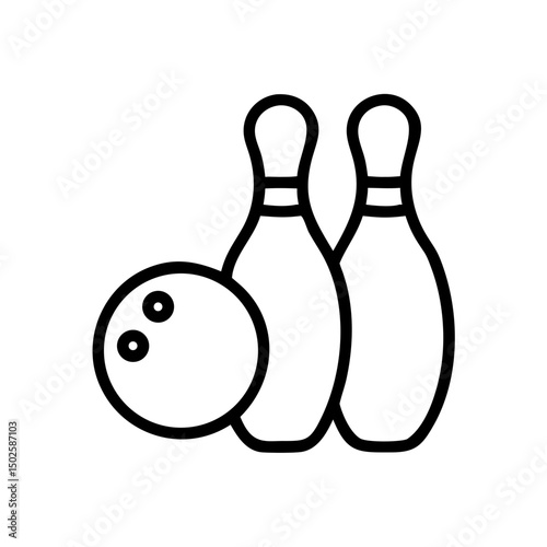 Icon of a bowling ball and pins representing the sport