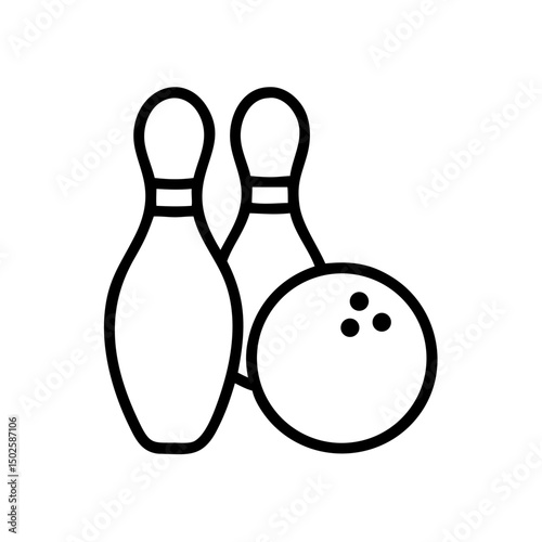 Icon of a bowling ball and pins representing the sport