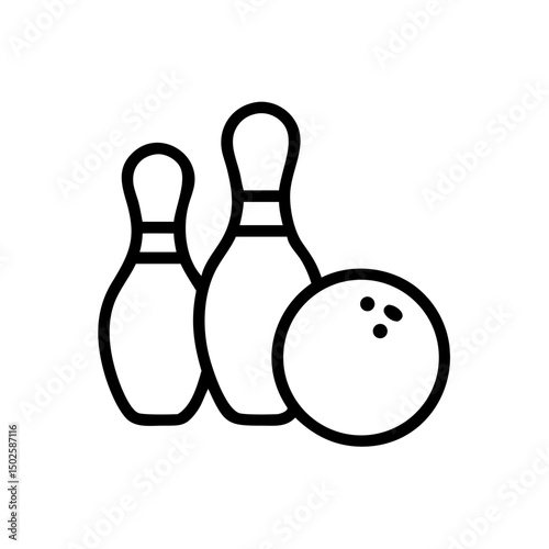 Icon of a bowling ball and pins representing the sport