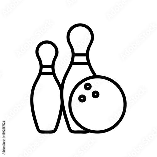 Icon of a bowling ball and pins representing the sport