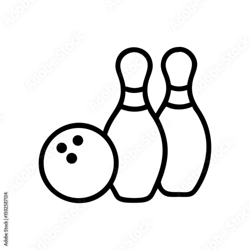 Icon of a bowling ball and pins representing the sport