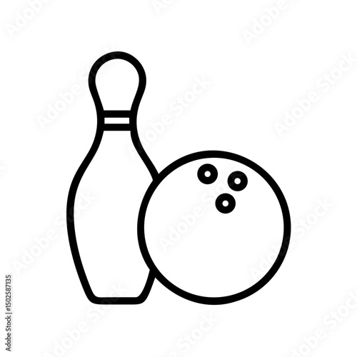 Icon of a bowling ball and pins representing the sport