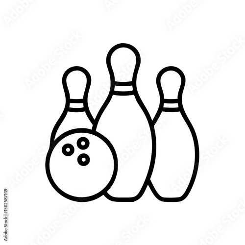 Icon of a bowling ball and pins representing the sport