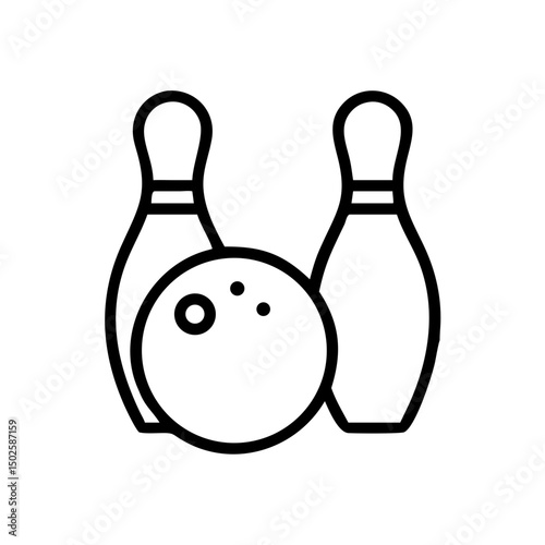 Icon of a bowling ball and pins representing the sport