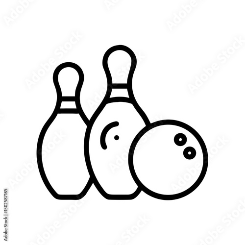 Icon of a bowling ball and pins representing the sport