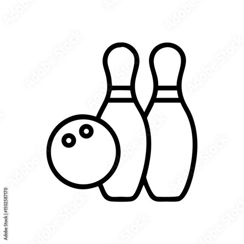 Icon of a bowling ball and pins representing the sport