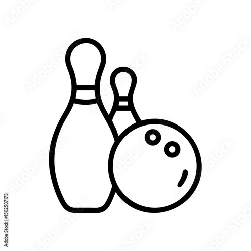 Icon of a bowling ball and pins representing the sport