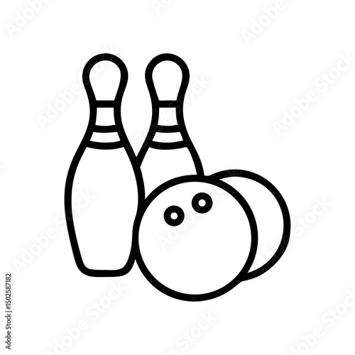 Icon of a bowling ball and pins representing the sport