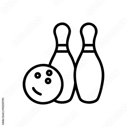 Icon of a bowling ball and pins representing the sport