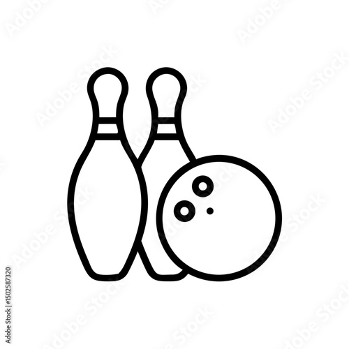 Icon of a bowling ball and pins representing the sport