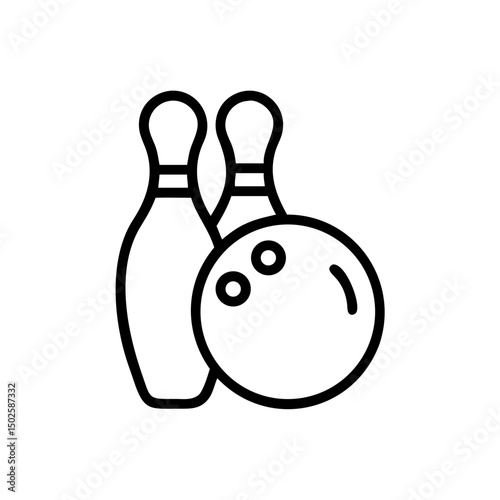 Icon of a bowling ball and pins representing the sport