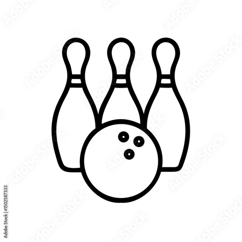 Icon of a bowling ball and pins representing the sport