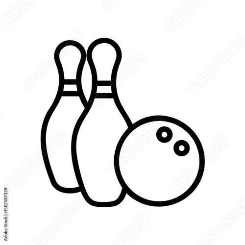 Icon of a bowling ball and pins representing the sport