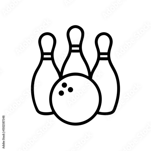 Icon of a bowling ball and pins representing the sport