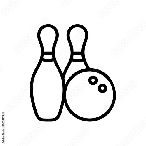 Icon of a bowling ball and pins representing the sport