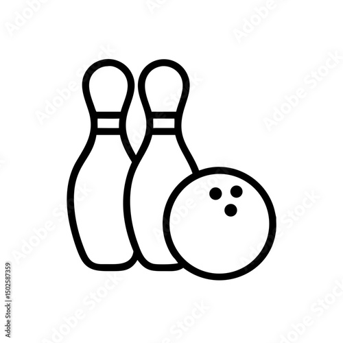 Icon of a bowling ball and pins representing the sport