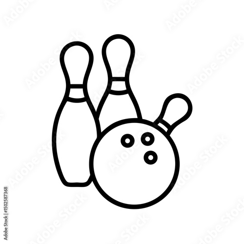 Icon of a bowling ball and pins representing the sport