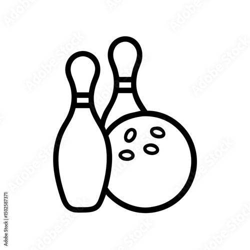 Icon of a bowling ball and pins representing the sport