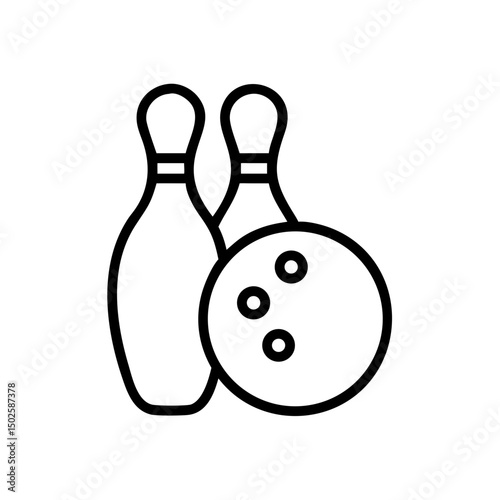 Icon of a bowling ball and pins representing the sport