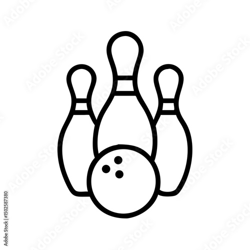Icon of a bowling ball and pins representing the sport
