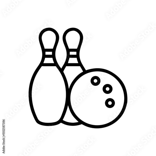 Icon of a bowling ball and pins representing the sport