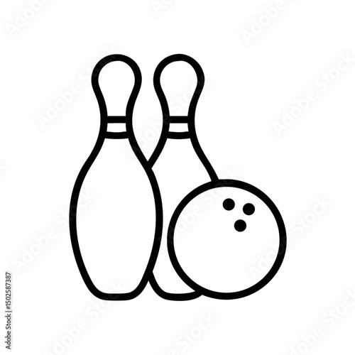 Icon of a bowling ball and pins representing the sport