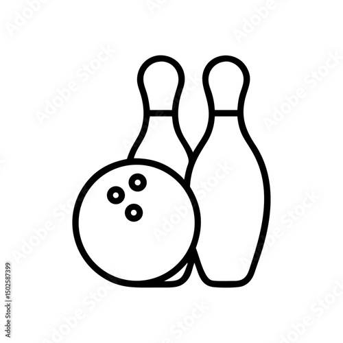 Icon of a bowling ball and pins representing the sport