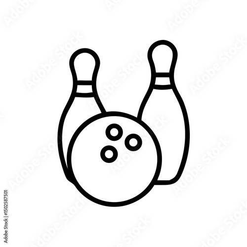 Icon of a bowling ball and pins representing the sport