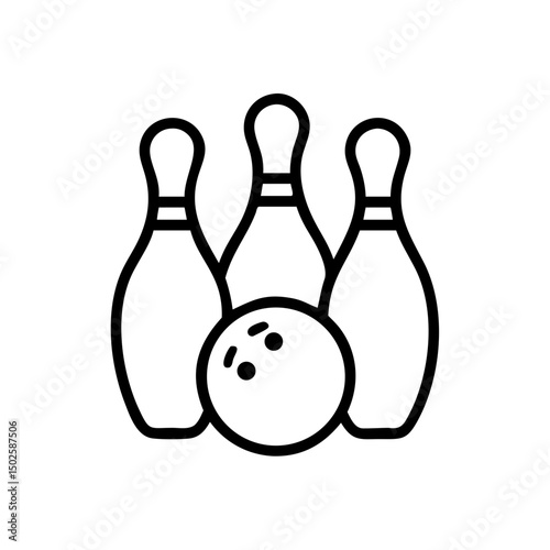 Icon of a bowling ball and pins representing the sport