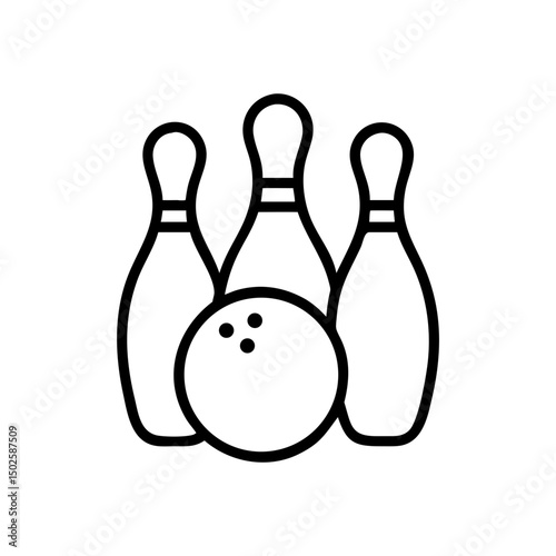 Icon of a bowling ball and pins representing the sport