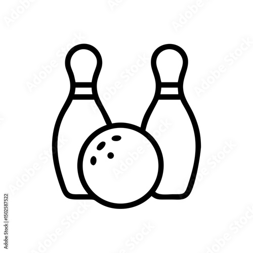 Icon of a bowling ball and pins representing the sport
