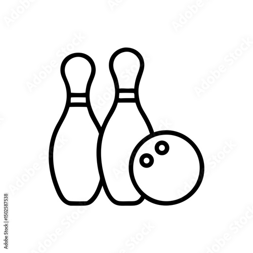 Icon of a bowling ball and pins representing the sport