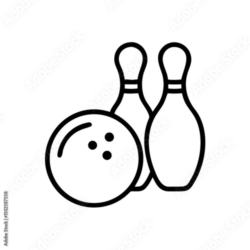 Icon of a bowling ball and pins representing the sport