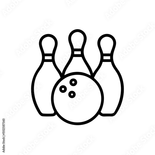 Icon of a bowling ball and pins representing the sport