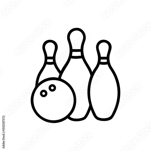 Icon of a bowling ball and pins representing the sport