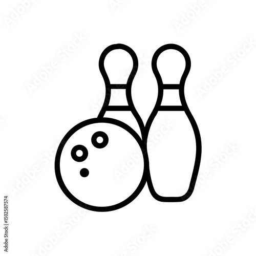 Icon of a bowling ball and pins representing the sport