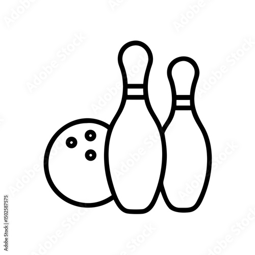 Icon of a bowling ball and pins representing the sport