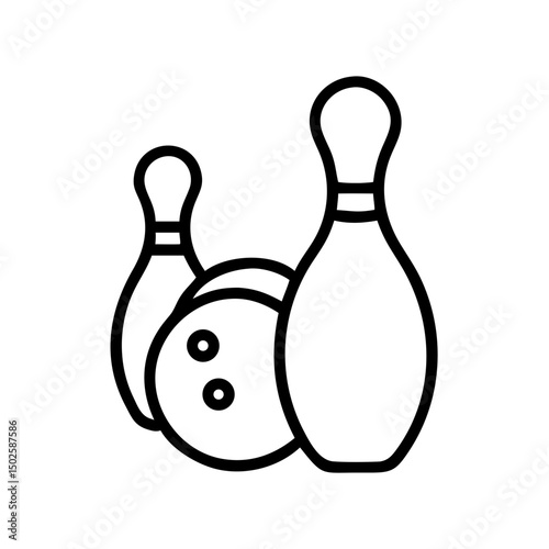 Icon of a bowling ball and pins representing the sport