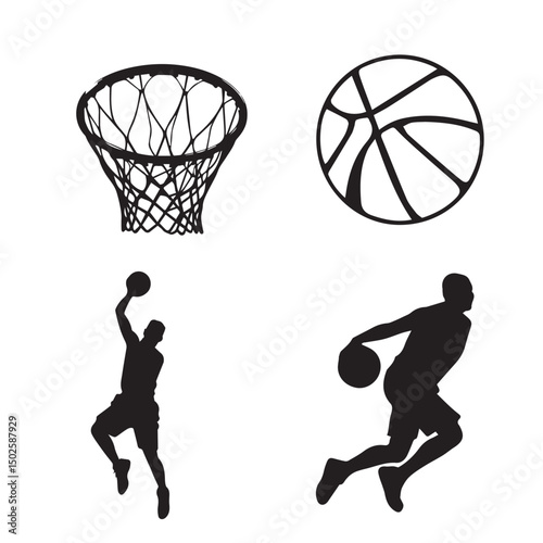 Basketball ball line icon editable stroke vector clipart