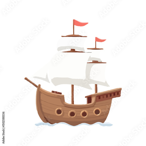 Simple Cartoon Pirate Ship